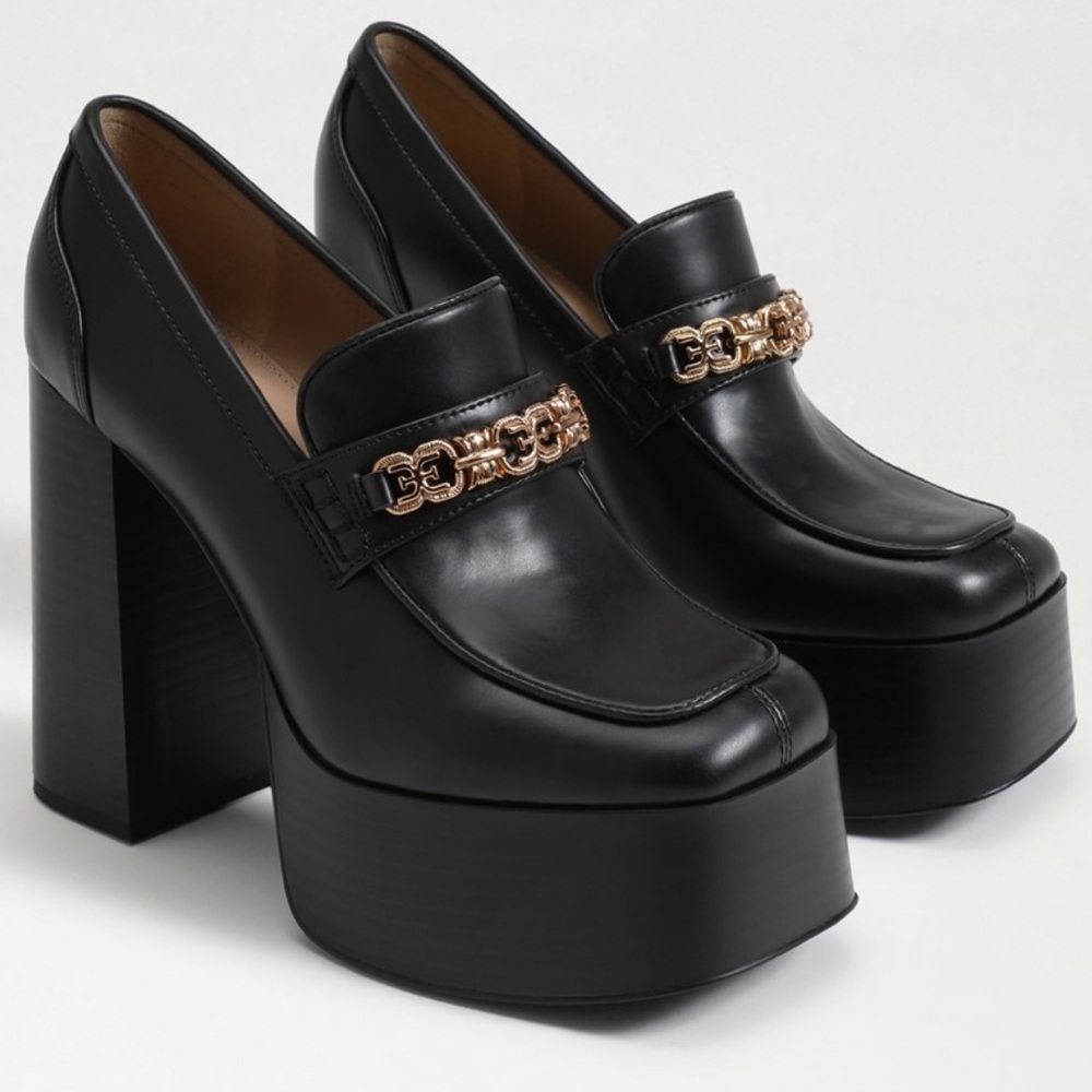 NWT Sam Edelman Rowe Platform Loafer Sz7.5 - BLACK